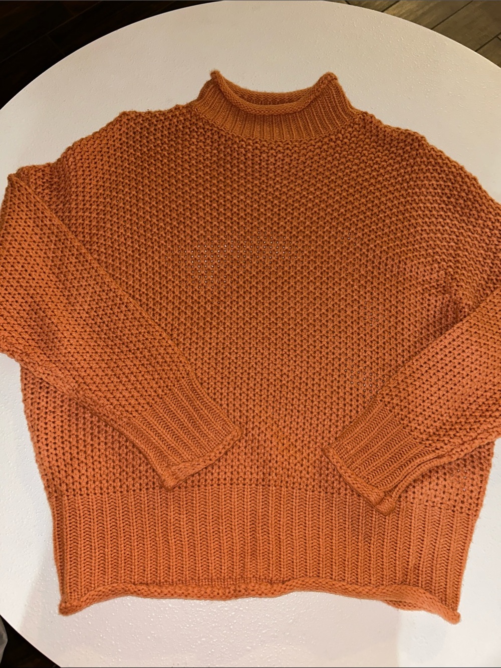 Pink Lily Orange Turtleneck Knit Sweater